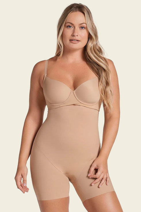 Leonisa Strapless Sculpting Step-in Body Shaper With Short Bottom